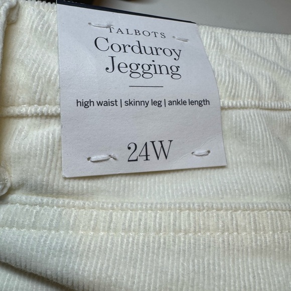 Talbots Women’s CORDUROY JEGGINGS - SOLIDS size 24W Ivory Brand New - Picture 5 of 6